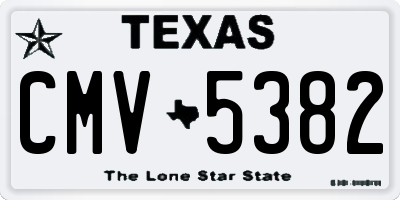 TX license plate CMV5382
