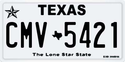 TX license plate CMV5421