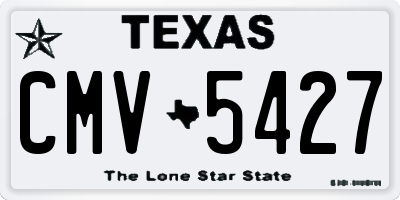 TX license plate CMV5427