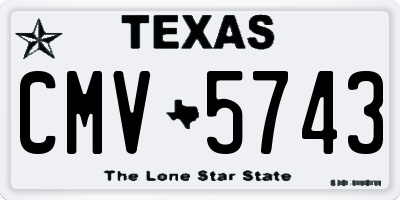 TX license plate CMV5743