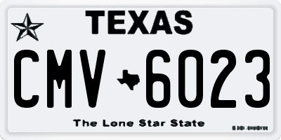 TX license plate CMV6023
