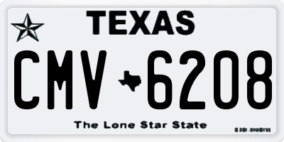 TX license plate CMV6208