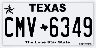 TX license plate CMV6349