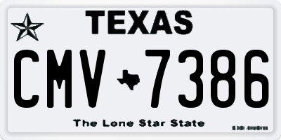TX license plate CMV7386