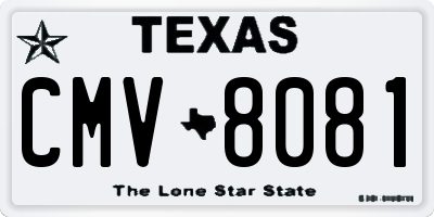 TX license plate CMV8081