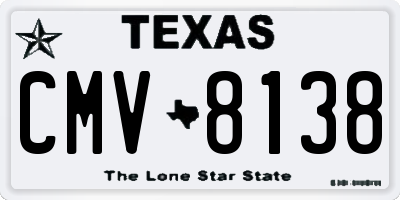 TX license plate CMV8138