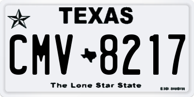 TX license plate CMV8217