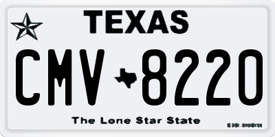 TX license plate CMV8220