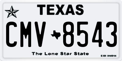 TX license plate CMV8543
