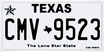 TX license plate CMV9523