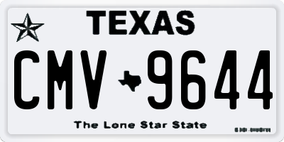 TX license plate CMV9644