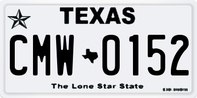 TX license plate CMW0152