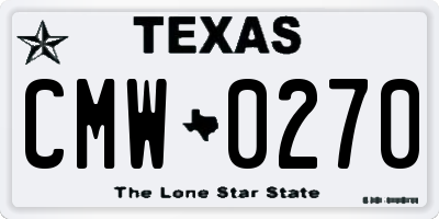 TX license plate CMW0270