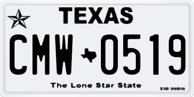TX license plate CMW0519