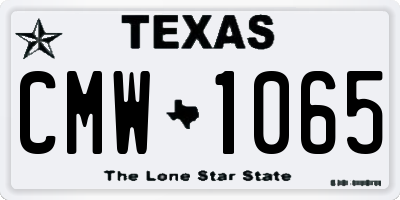 TX license plate CMW1065