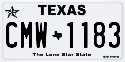 TX license plate CMW1183