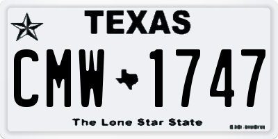 TX license plate CMW1747