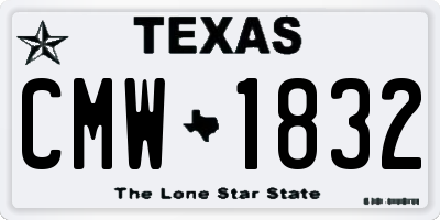 TX license plate CMW1832