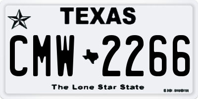 TX license plate CMW2266