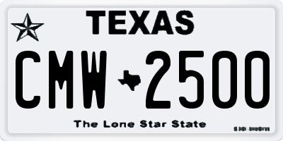TX license plate CMW2500