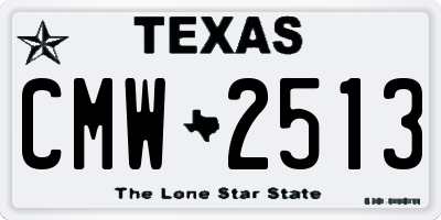 TX license plate CMW2513