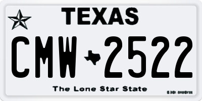 TX license plate CMW2522