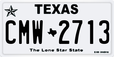 TX license plate CMW2713