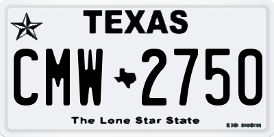 TX license plate CMW2750