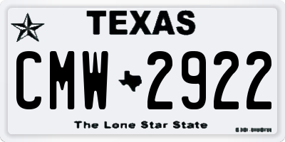 TX license plate CMW2922