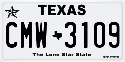 TX license plate CMW3109