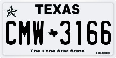 TX license plate CMW3166