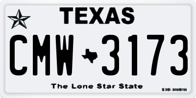TX license plate CMW3173