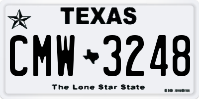 TX license plate CMW3248