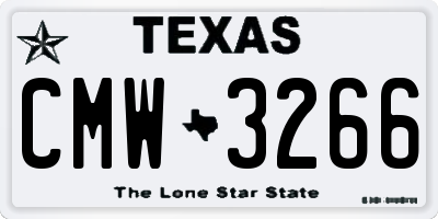 TX license plate CMW3266