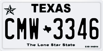 TX license plate CMW3346