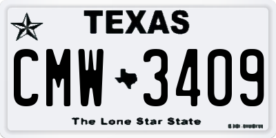 TX license plate CMW3409