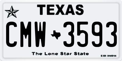 TX license plate CMW3593