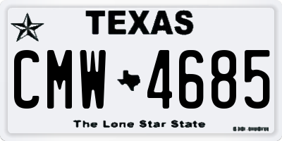TX license plate CMW4685