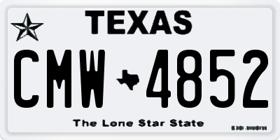 TX license plate CMW4852