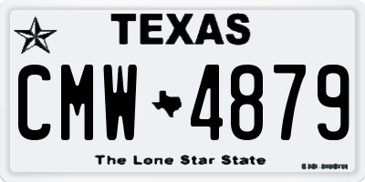 TX license plate CMW4879