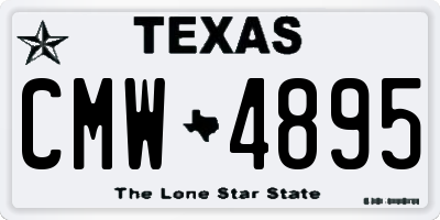 TX license plate CMW4895
