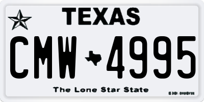 TX license plate CMW4995