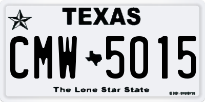 TX license plate CMW5015