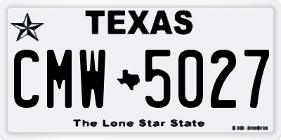 TX license plate CMW5027