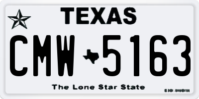 TX license plate CMW5163