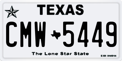 TX license plate CMW5449