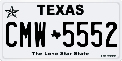TX license plate CMW5552