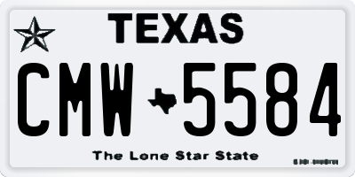 TX license plate CMW5584