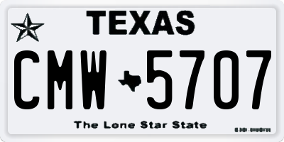 TX license plate CMW5707