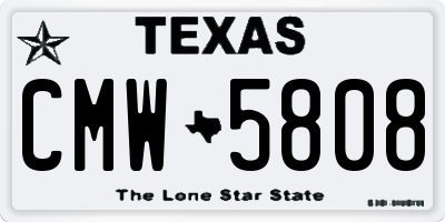 TX license plate CMW5808